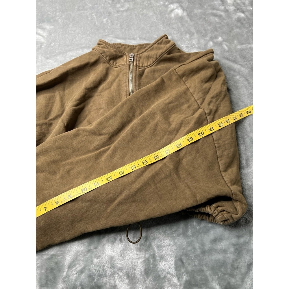 Good American Sweater Women Size 5 Cropped Oversized Crewneck Green Dance Gym - Picture 6 of 7